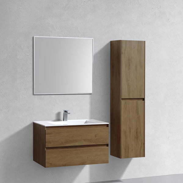 Тумба под раковину Vincea Luka 800 подвесная, 2 выкатных ящика soft-close, T.Oak