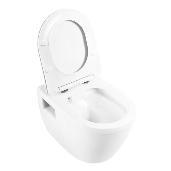 LOTO Чаша унитаза подвесного c креплением и сиденьем дюропласт soft close BB070CHR/SC