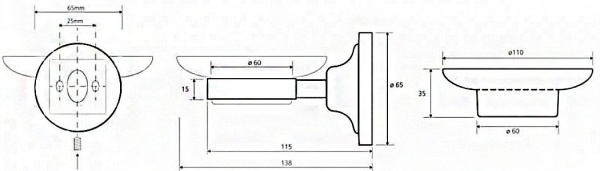 Мыльница для ванной Bemeta Retro 144108027