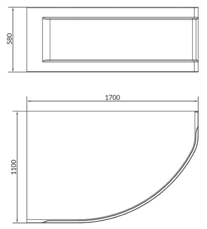Панель для ванны фронтальная Cersanit KALIOPE 170 универсальная, 63364
