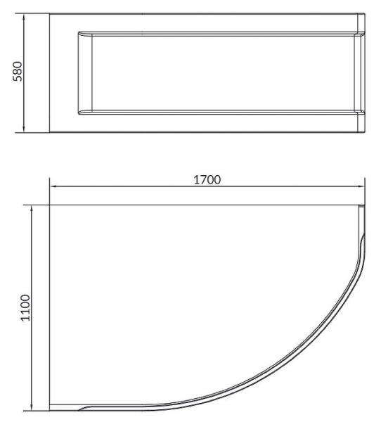 Панель для ванны фронтальная Cersanit KALIOPE 170 универсальная, 63364