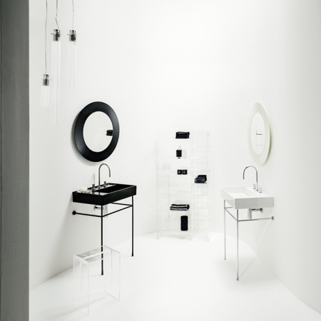 Laufen Kartell Зеркало круглое d=78см, настенное, без подсветки, цвет: черный 3.8633.1.091.000.1