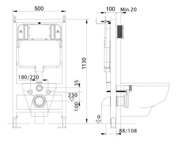 Комплект инсталляции с унитазом AQUATEK ВЕГА