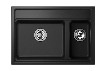 Мойка для кухни Granula Kitchen Space 7302 черный, 73х51 см, прямоугольная
