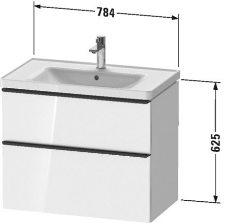 Тумба под раковину Duravit D-Neo 80 см DE435502222 подвесная, белый глянец