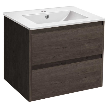 Тумба под раковину Vincea Gio 600 подвесная, 2 выкатных ящика soft-close, R.Oak