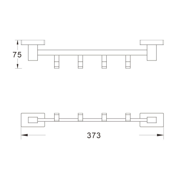 Планка с крючками Shevanik SG5641G, золотой сатин