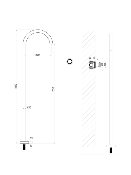 Напольный смеситель для раковины ALTROBAGNO Рикко (Ricco) 010310 GM