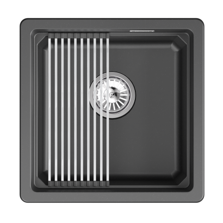 Мойка для кухни Granula Kitchen Space 4501iU шварц, 45х45 см, квадратная