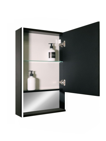 Зеркальный шкаф для ванной 60х80см черный Reflexion Box Black с регулируемой LED подсветкой RF2421BL