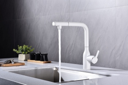 Смеситель для кухни VIPER, белый матовый, Vi213105-WH, Paulmark