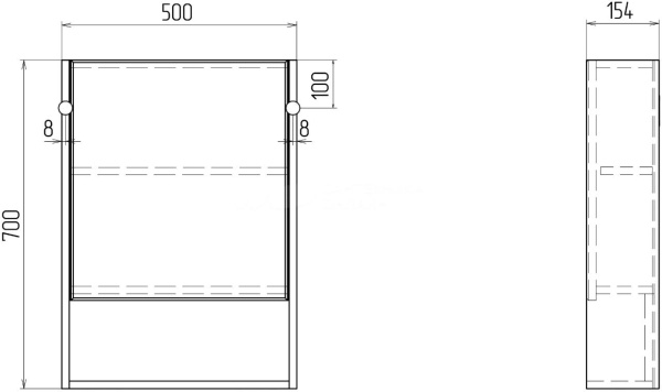Зеркальный шкаф VIGO Urban zsh.URB.50, 50 см