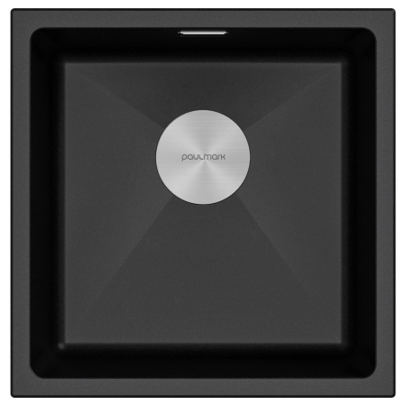 Мойка LUMI 45UNI, IT-GRANIT, LU45-BL, черный гранит, 455х460, Paulmark