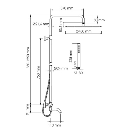 A188.117.137.010.CH Thermo Душевой комплект WasserKRAFT с термостатическим смесителем