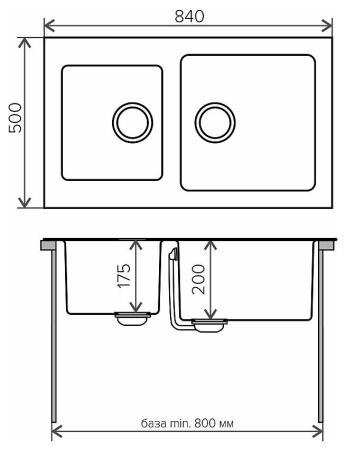 Кухонная мойка TOLERO Twist TTS-840 №923 Белый