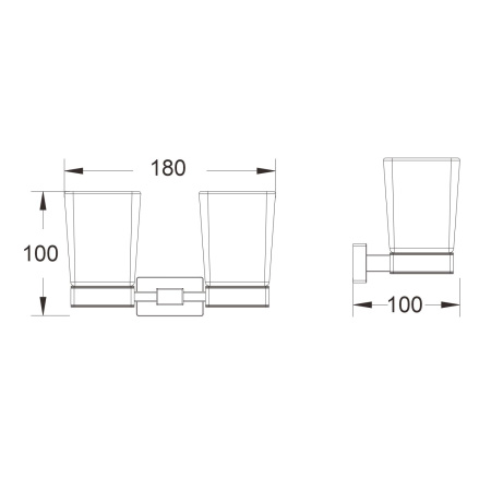 Стакан для ванной комнаты двойной Shevanik SG5622C, белый