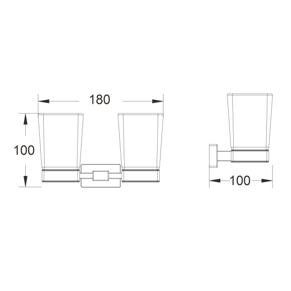 Стакан для ванной комнаты двойной Shevanik SG5622C, белый