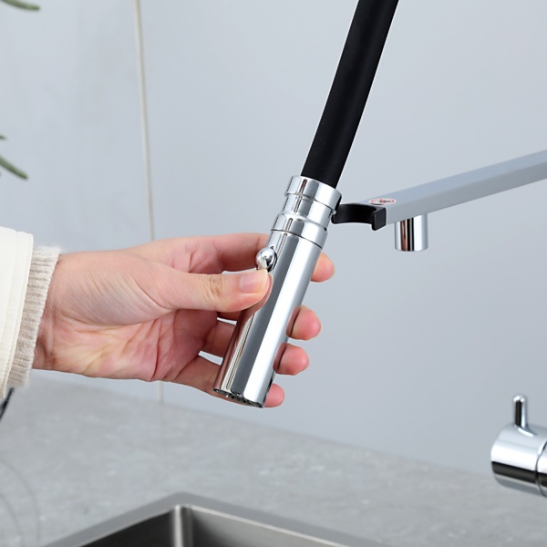 Смеситель для кухни с гибким изливом и подключением фильтра GAPPO G4397-80, хром