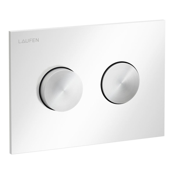 Laufen INEO GROOVE Клавиша смыва, панель: белый глянцевый, клавиши: PVD нерж. сталь матовая 9.0011.7.194.000.1