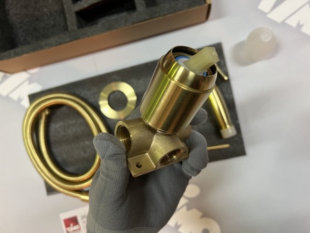 Смеситель встроенный с гигиеническим душем Timo Saona 2389/17SM золото матовое