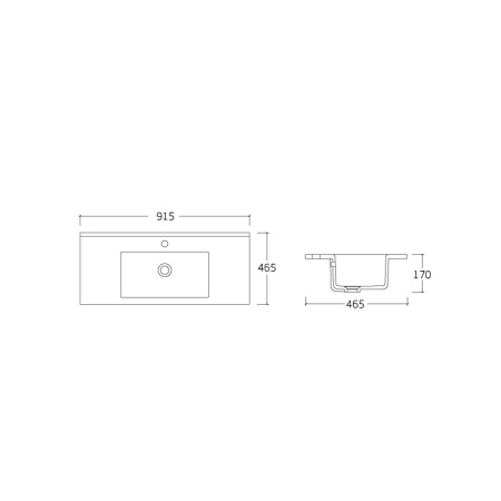Тумба Vincea Mia 900 подвесная, 2 выкатных ящика soft close, Beton с умывальником VBS-13990 керамическая, цвет белый
