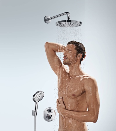 Hansgrohe Ecostat S Термостат с запорным/переключающим вентилем Ecostat S скрытый монтаж хром-черный матовый 15758340