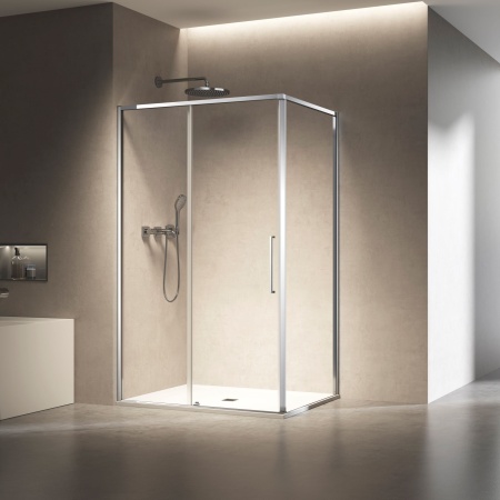 Душевой уголок Слим 8мм (Slim 8mm) VSR-6SL9011CL, 1100*900, хром, стекло прозрачное