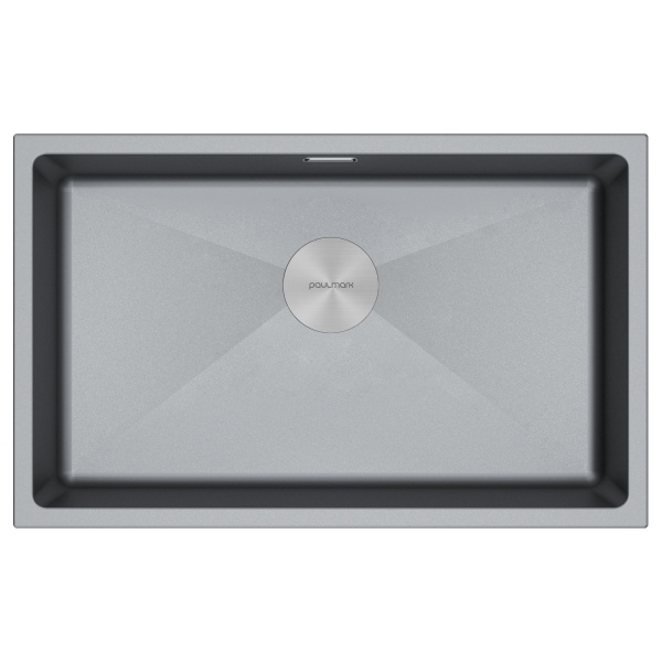 Мойка LUMI 74UNI, IT-GRANIT, LU74-GRM, серый металлик, 740х460, Paulmark