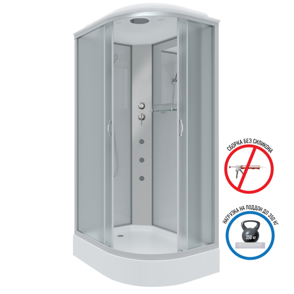 Душевая кабина Niagara Classic NG-3312-14LG 120х80х215, низкий поддон 13 см, стекло матовое