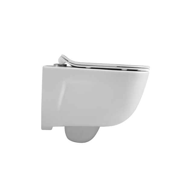 Унитаз подвесной Vincea Idea VT1-33 безободковый, цвет белый, ультратонкое soft-close сиденье
