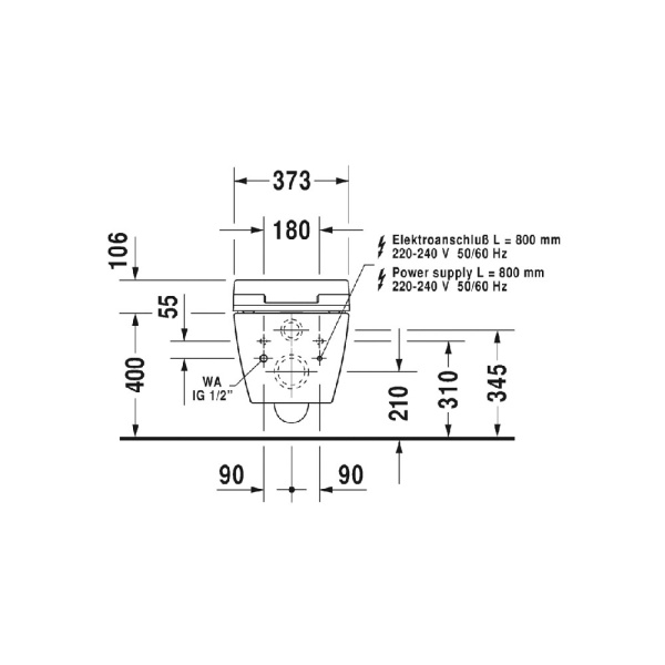 Duravit ME by Starck Унитаз подвесной Rimless для SensoWash® белый 2529592000