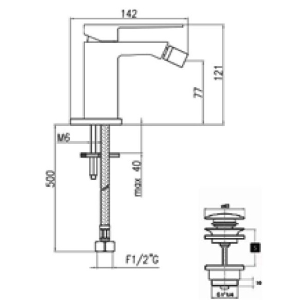 Смеситель для биде Webert Pegaso PE840102010, золото