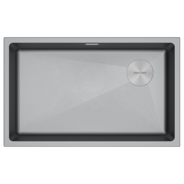 Мойка LUMI 74UNI-SKEW, IT-GRANIT, LU74SK-GRM, серый металлик, 740х440, Paulmark