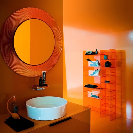 Laufen Kartell Зеркало круглое d=78см, настенное, без подсветки, цвет: оранжевый 3.8633.1.082.000.1