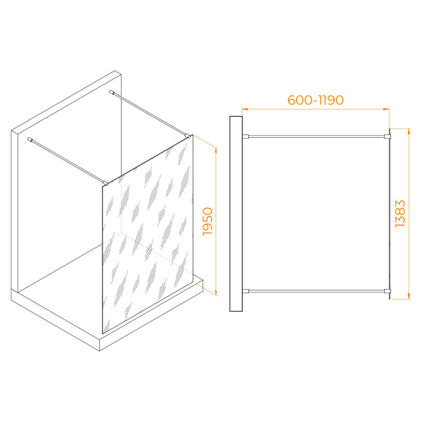 Душевая перегородка RGW WA-016W 1400