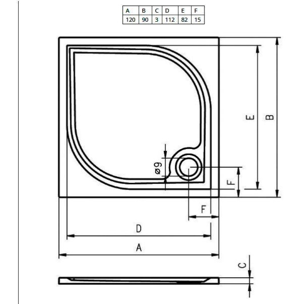 Панель для поддона Riho P37 120 R P37005000000000