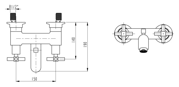 Смеситель для ванны с душем VitrA Juno A40868EXP