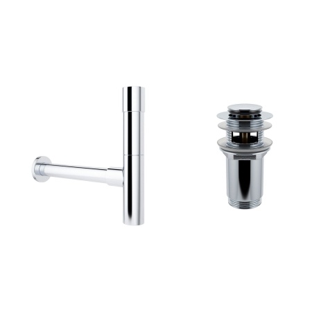 Комплект 3 в 1 Lavinia Boho Bathroom Sink 21520566: врезная фарфоровая раковина 60 см, металлический сифон, донный клапан