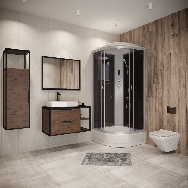 Душевая кабина Niagara Classic NG-3501-14P 90х90х215, средний поддон 26 см, гидромассаж, стекло тонированное