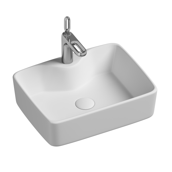 Умывальник Ceramicanova чаша накладная круглая (цвет Белый Матовый) Element 358x358x137мм