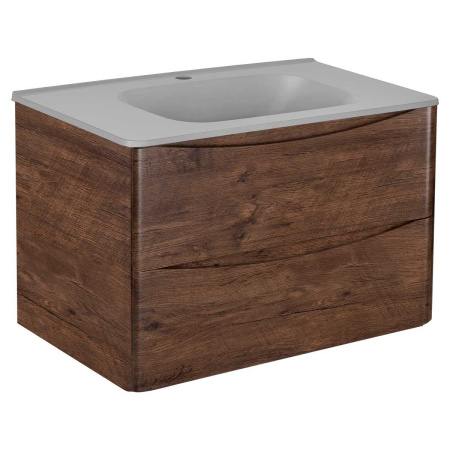 Тумба под раковину Vincea Paola 800 подвесная, 2 выкатных ящика soft close, R.Wood