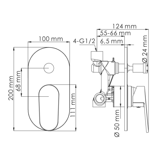 Смеситель для душа WasserKRAFT Donau 5361