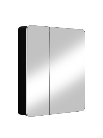 Зеркальный шкаф для ванной черный 76х85см Reflexion Black с регулируемой LED подсветкой RF2002BL