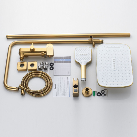 Душевая система Shevanik S4136G, золотой сатин