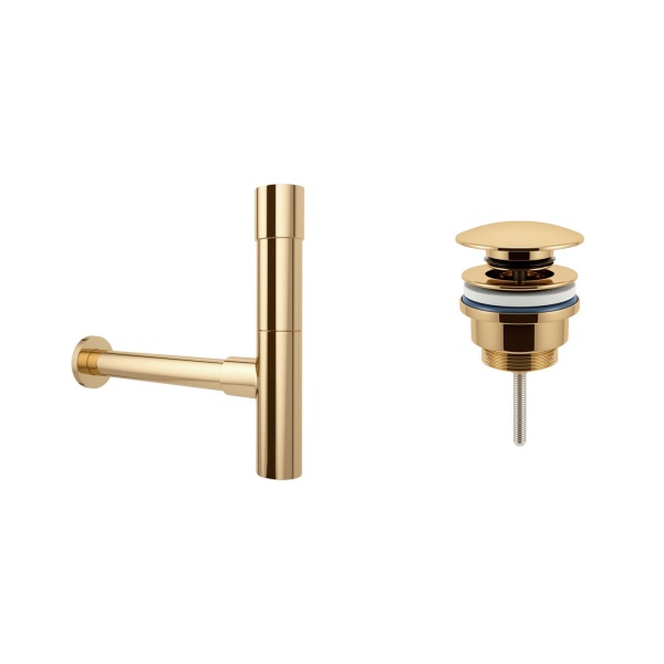 Комплект 3 в 1 Lavinia Boho Bathroom Sink 21520408: врезная фарфоровая раковина 60 см, металлический сифон, донный клапан
