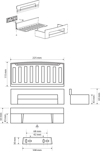 Мыльница для душевой кабины Bemeta Cytro 102208292