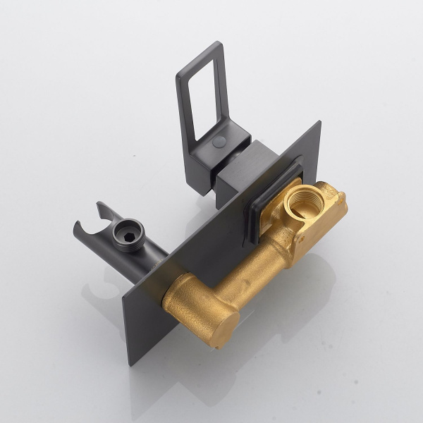 Гигиенический душ со смесителем Shevanik S127T, оружейная сталь