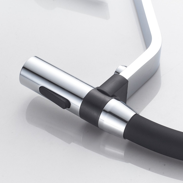 Смеситель для кухни с гибким изливом и подключением фильтра Shevanik S278, хром