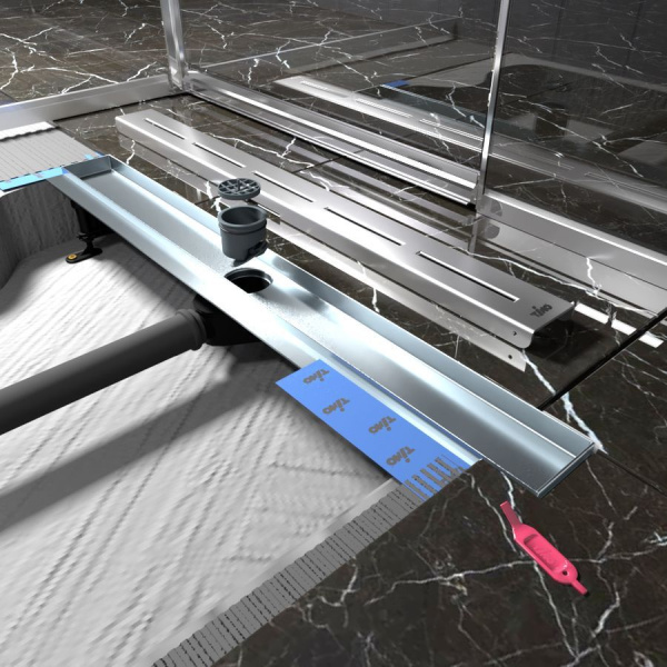Комплект водоотводящий желоб DP20-700 из нержавеющей стали + перфорированная решетка SG20-700