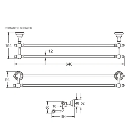 Полотенцедержатель Rose RG1127Q, бронза